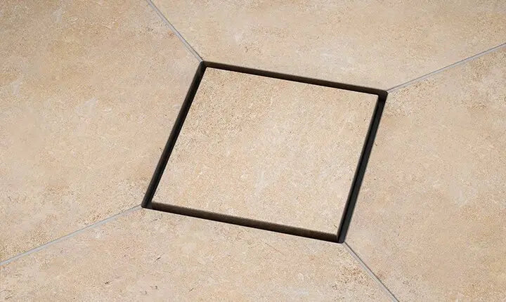 TECEshowerpoint rejilla 150x150mm acero inoxidable sin marco