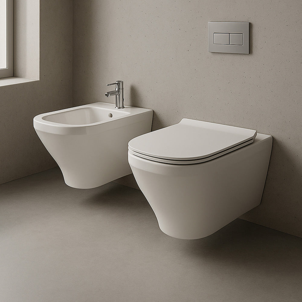 Inodoro y bidet de colgar Duravit durastyle con asiento soft close