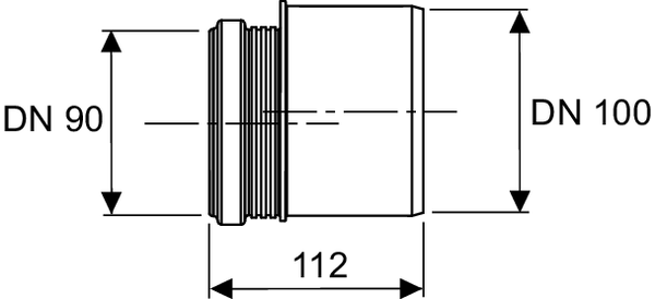 Empalme de WC TECEprofil DN 90/100 Adaptador PE