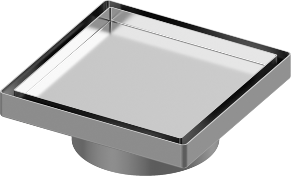 TECEshowerpoint rejilla 150x150mm acero inoxidable con marco